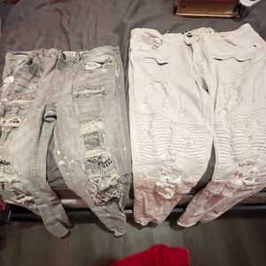 white n grey jeans